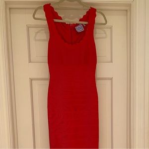 Herve Leger Red Gown